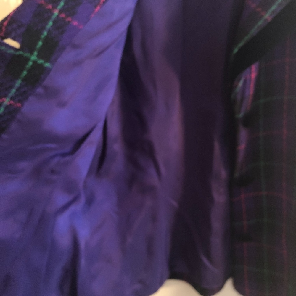Adrianna Papel Boucle w/Velvet Purple Plaid Blazer NWT - Picture 7 of 7